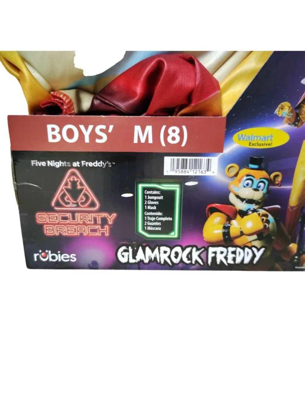 FNAF Security Breach Glamrock Freddy Boys Costume Medium 8 Rubies 4 Piece New